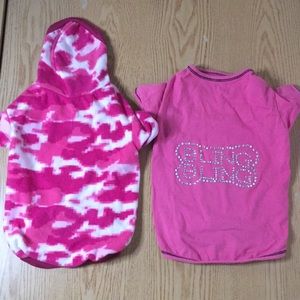 Bundle Of 2 Doggie Shirts Size Small 10” Waist 13-14” Length